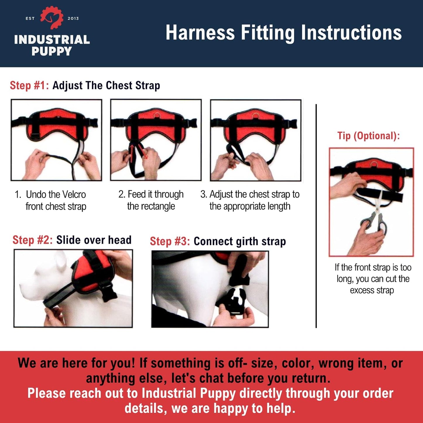 Service Dog Vest with Hook and Loop Straps & Matching Leash Set - Harnesses from XXS to XXL - Service Dog Harness Features Reflective Patch and Comfortable Mesh Design (Red, Small)