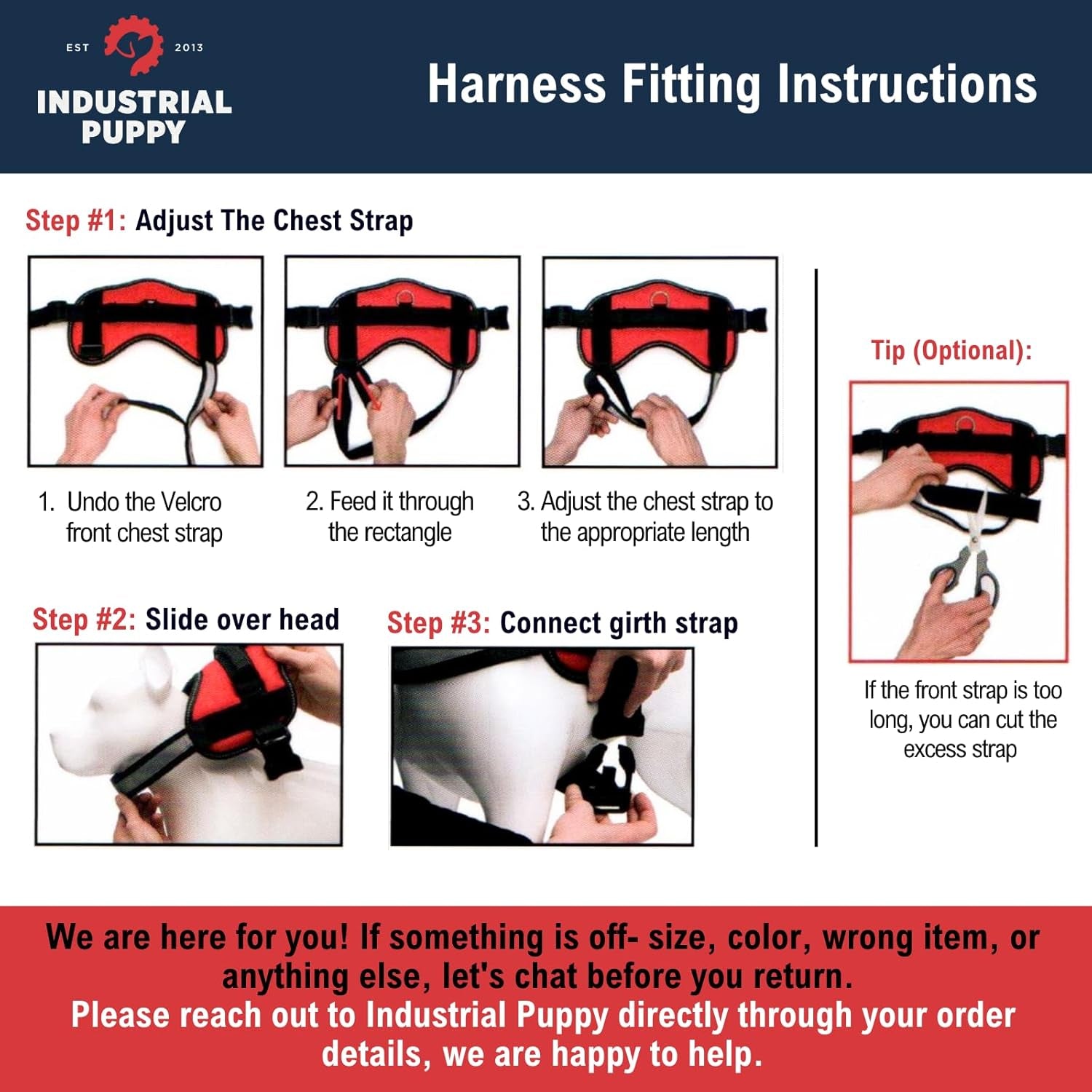 Service Dog Vest with Hook and Loop Straps & Matching Leash Set - Harnesses from XXS to XXL - Service Dog Harness Features Reflective Patch and Comfortable Mesh Design (Red, Small)