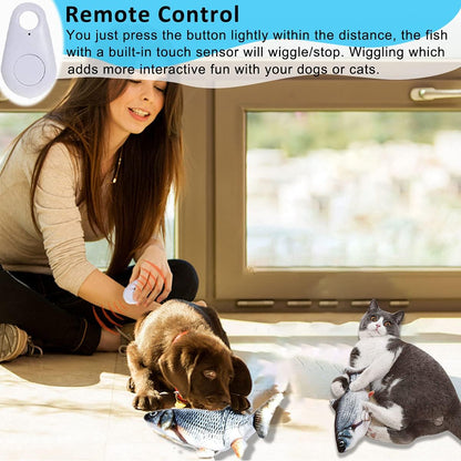 Remote Control Cat Toy - Interactive Catnip Toys for Indoor Cats, 11" Realistic Electric Flopping Fish Kiten Kicker Toy, Automatic Moving Floppy Fish for Bored Kitten and Small Dogs
