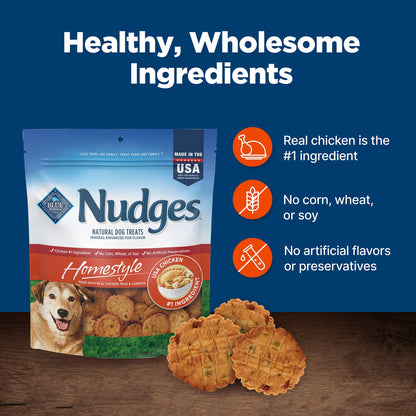 Nudges Homestyle Natural Dog Treats Made with Real Chicken, 16-Oz. Bag