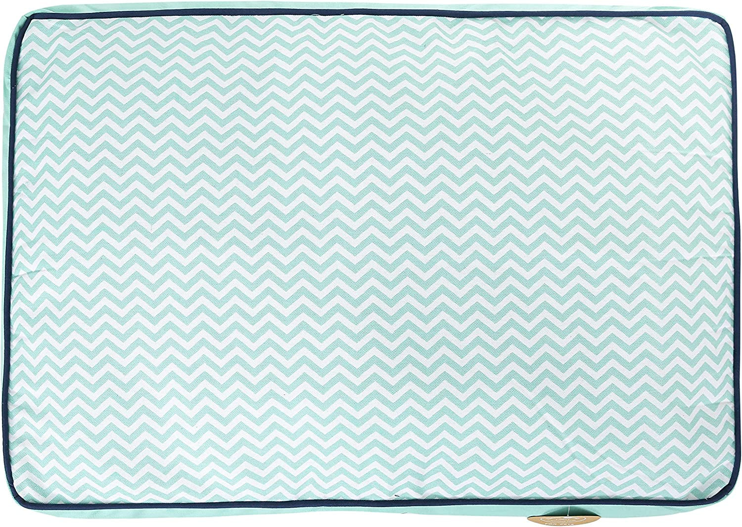 Now House for Pets Teal Chevron Cushion Dog Bed, Medium, 30.0"L X 20.0"W X 5.0"Th, Cotton/Poly Blend, Removable Cover, Machine Washable