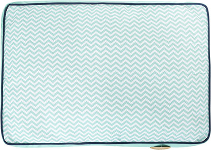 Now House for Pets Teal Chevron Cushion Dog Bed, Medium, 30.0"L X 20.0"W X 5.0"Th, Cotton/Poly Blend, Removable Cover, Machine Washable